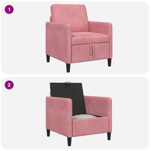 Диван с storage Розово 72 x 78 x 87 см Полиестер