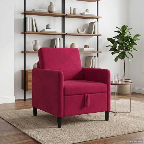 Диван с storage Виненочервен 72 x 78 x 87 см Полиестер