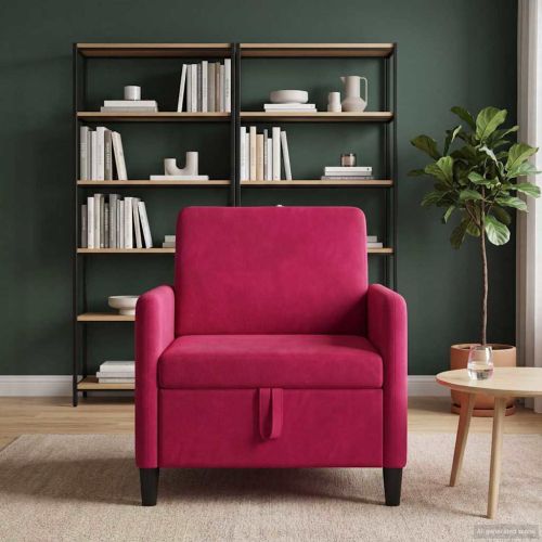 Диван с storage Виненочервен 72 x 78 x 87 см Полиестер