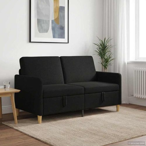 Диван с storage Черно 152 x 78 x 87 см Полиестер
