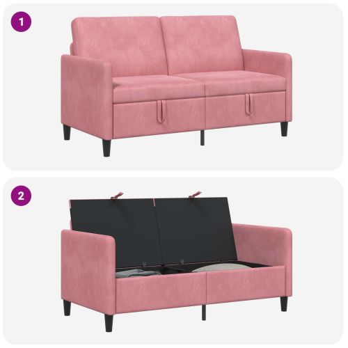 Диван с storage Розово 152 x 78 x 87 см Полиестер