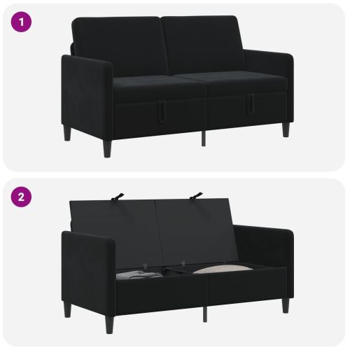 Диван с storage Черно 152 x 78 x 87 см Полиестер