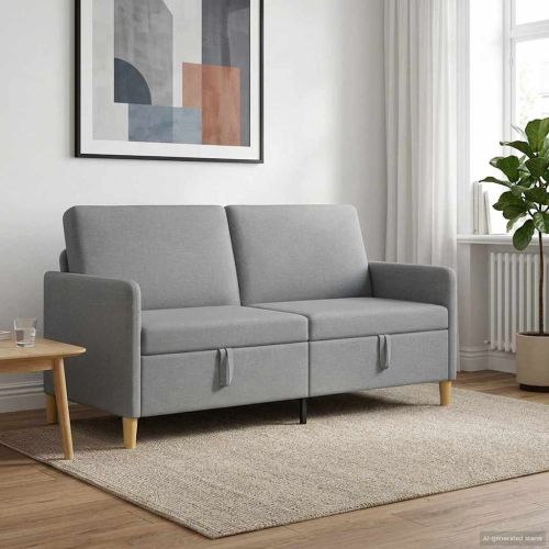 Диван с storage Светлосиво 172 x 78 x 87 см Полиестер