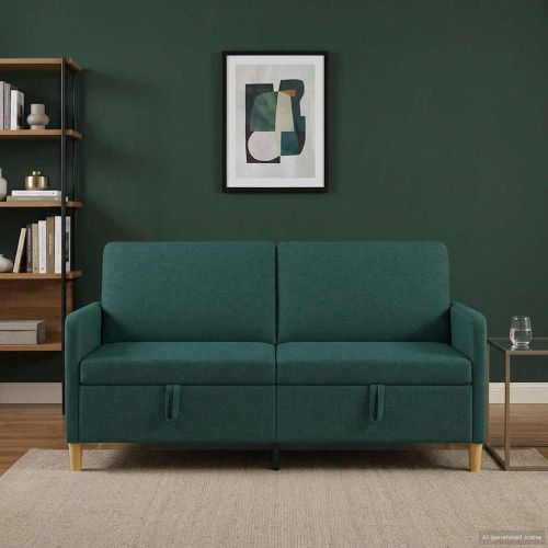 Диван с storage Тъмнозелено 172 x 78 x 87 см Полиестер