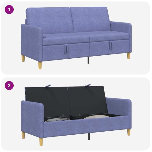 Диван с storage Дънково син 172 x 78 x 87 см Полиестер