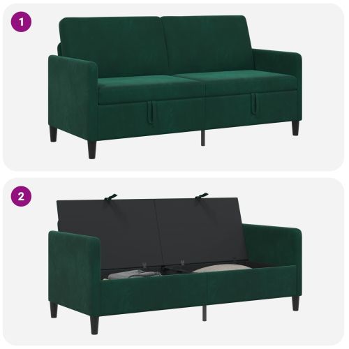 Диван с storage Тъмнозелено 172 x 78 x 87 см Полиестер