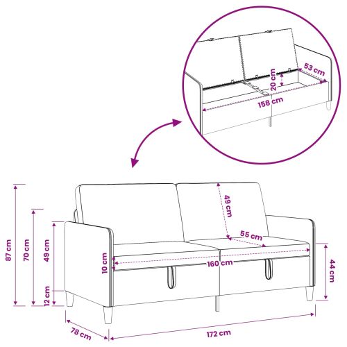 Диван с storage Синьо 172 x 78 x 87 см Полиестер