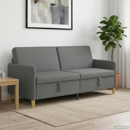 Диван с storage Тъмносиво 192 x 78 x 87 см Полиестер