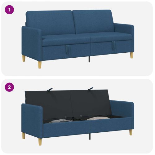 Диван с storage Синьо 192 x 78 x 87 см Полиестер