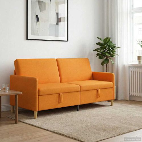 Диван с storage Тъмен жълт 192 x 78 x 87 см Полиестер