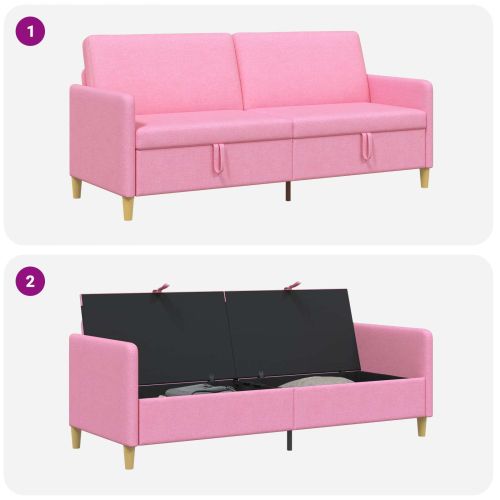 Диван с storage Розово 192 x 78 x 87 см Полиестер