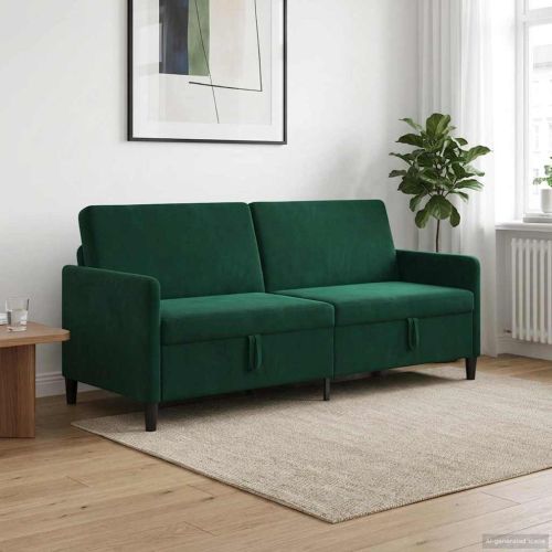 Диван с storage Тъмнозелено 192 x 78 x 87 см Полиестер