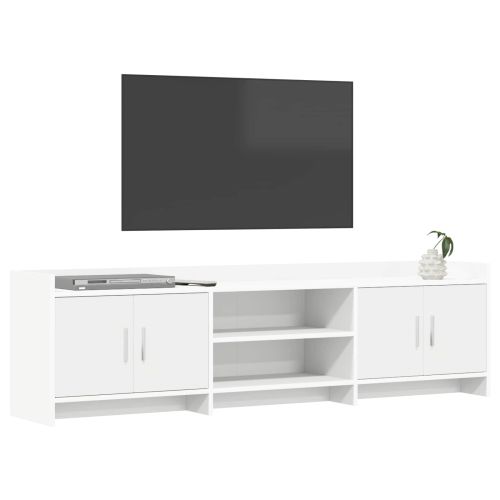 ТВ шкаф 168 x 33 x 47 см Бяло Инженерна дървесина