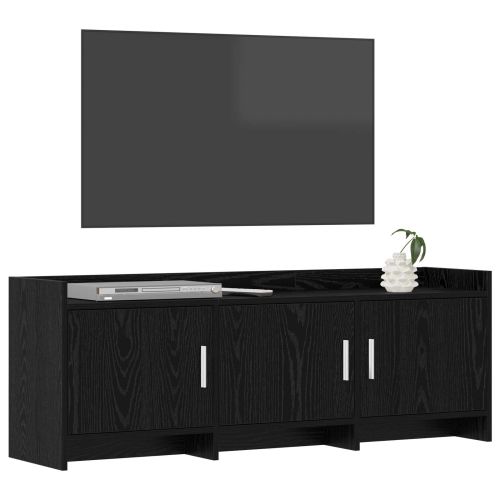 ТВ шкаф 130 x 33 x 47 см Черен дъб Инженерна дървесина