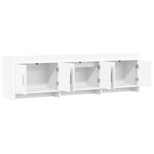 ТВ шкаф 168 x 33 x 47 см Бяло Инженерна дървесина
