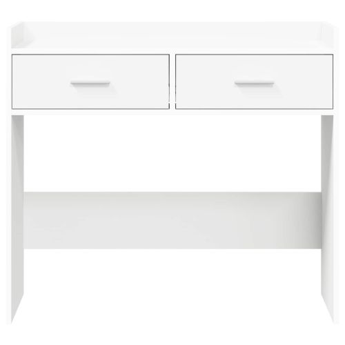 Конзолна маса Бяло 90 x 35 x 80 см Инженерна дървесина