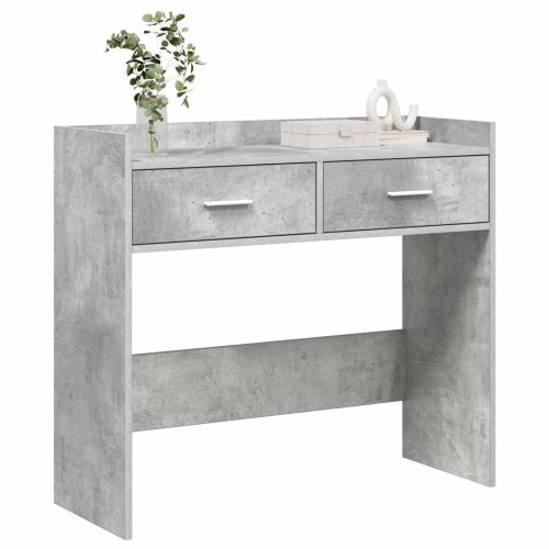 Конзолна маса Бетонно сиво 90 x 35 x 80 см Инженерна дървесина