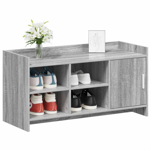 Шкаф за обувки със съхранение Сив Сонома 100 x 39,5 x 51 см