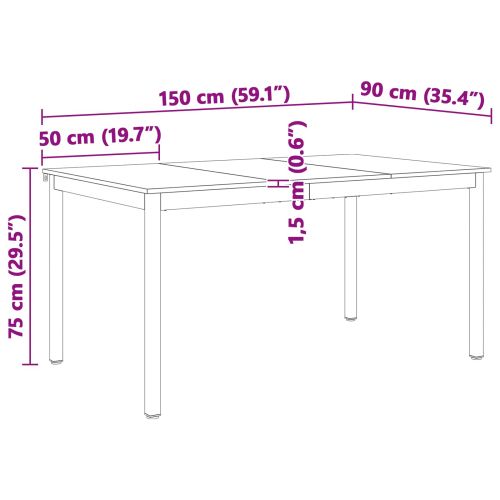 Трапезна маса Бяло 150 x 90 x 75 cm Солидно борово дърво