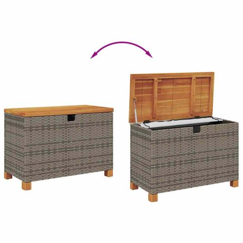 Градинска кутия за съхранение сива 80x40x48 см PE ратан акация
