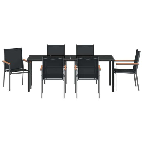 Комплект за хранене в градината 7 pcs Черно
