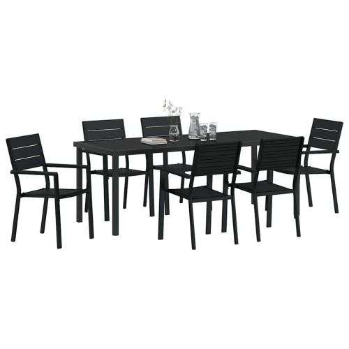 Комплект за хранене в градината 7 pcs Черно