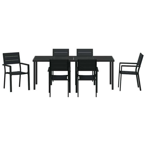 Комплект за хранене в градината 7 pcs Черно