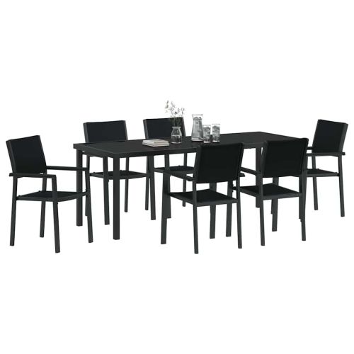 Комплект за хранене в градината 7 pcs Черно