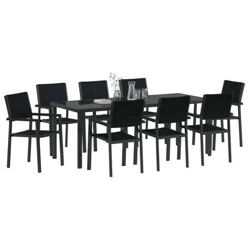 Комплект за хранене в градината 9 pcs Черно