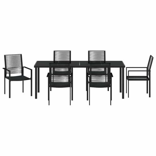 Комплект за хранене в градината 7 pcs Черно