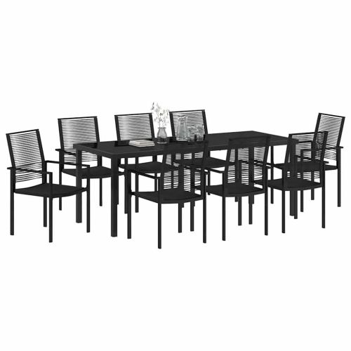 Комплект за хранене в градината 9 pcs Черно