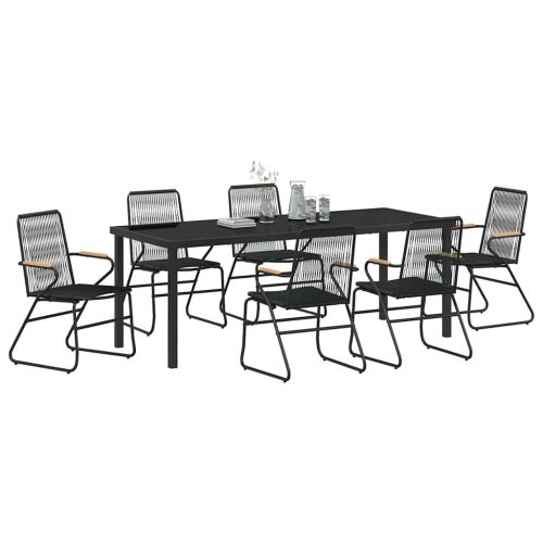 Комплект за хранене в градината 7 pcs Черно