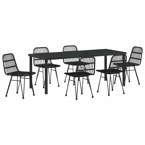 Комплект за хранене в градината 7 pcs Черно