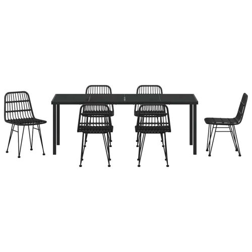 Комплект за хранене в градината 7 pcs Черно