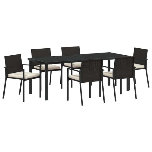 Комплект за хранене в градината 7 pcs Черно