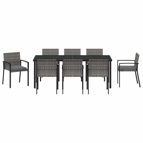 Комплект за хранене в градината 9 pcs Сив