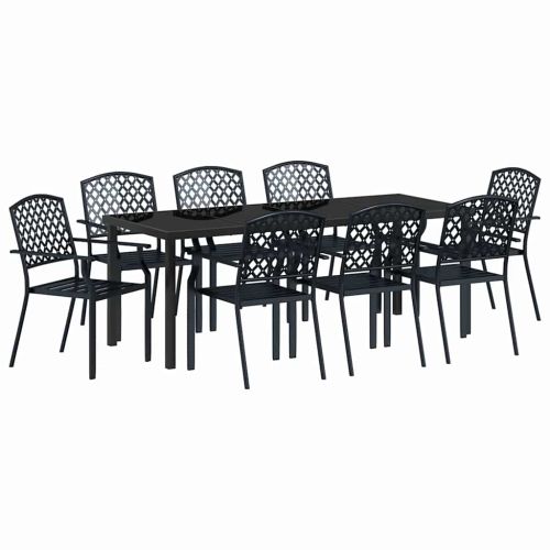 Комплект за хранене в градината 9 pcs Антрацит