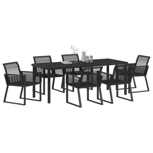 Комплект за хранене в градината 7 pcs Черно