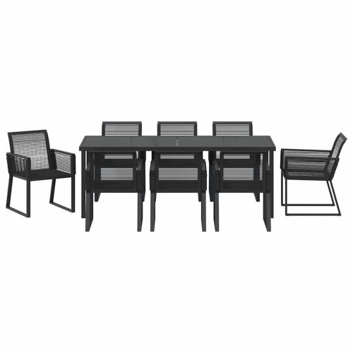 Комплект за хранене в градината 9 pcs Черно
