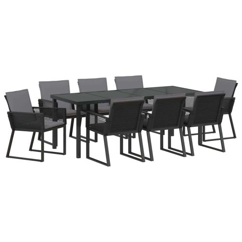 Комплект за хранене в градината 9 pcs Черно