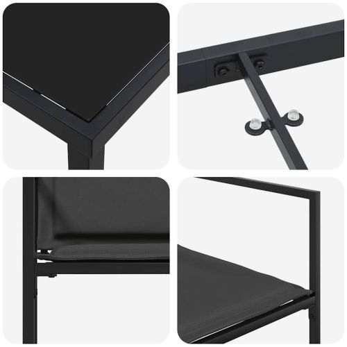 Комплект за хранене в градината 9 pcs Черно 200 x 80 x 73 см