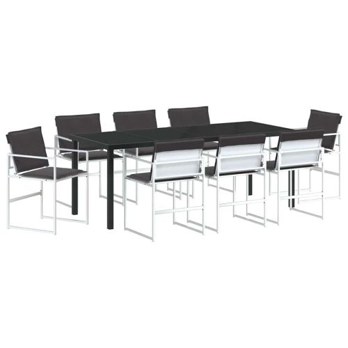 Комплект за хранене в градината 9 pcs Бяло 200 x 80 x 73 см