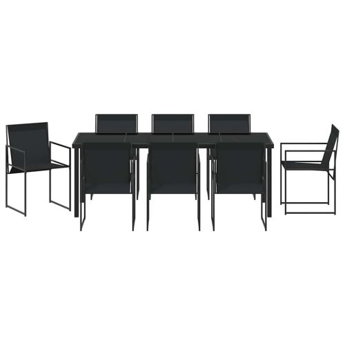 Комплект за хранене в градината 9 pcs Черно Текстилен и стомана