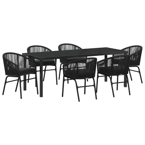 Комплект за хранене в градината 7 pcs Черно