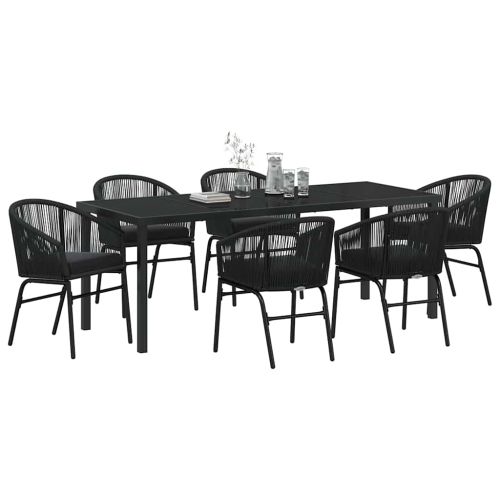 Комплект за хранене в градината 7 pcs Черно