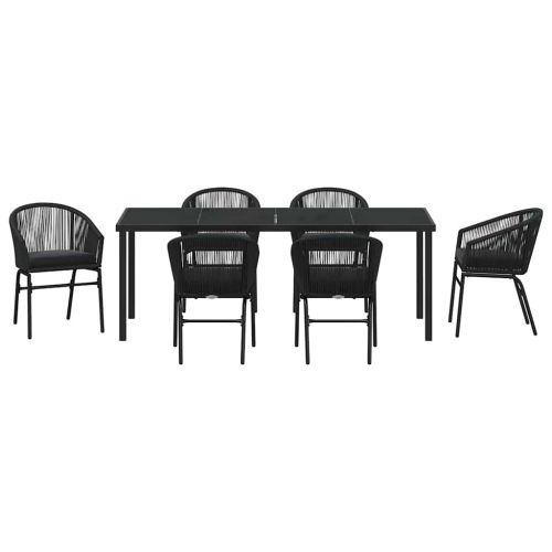 Комплект за хранене в градината 7 pcs Черно