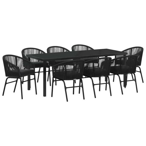 Комплект за хранене в градината 9 pcs Черно