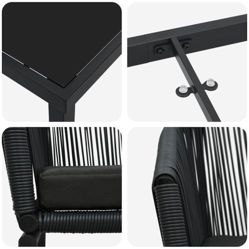 Комплект за хранене в градината 9 pcs Черно