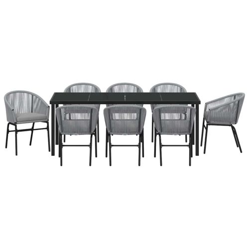 Комплект за хранене в градината 9 pcs Антрацит