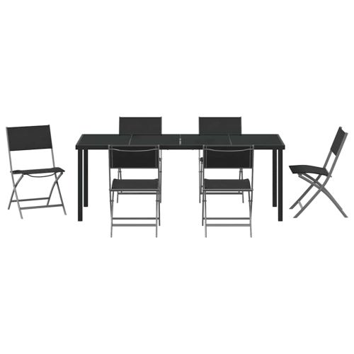 Комплект за хранене в градината 7 pcs Черно